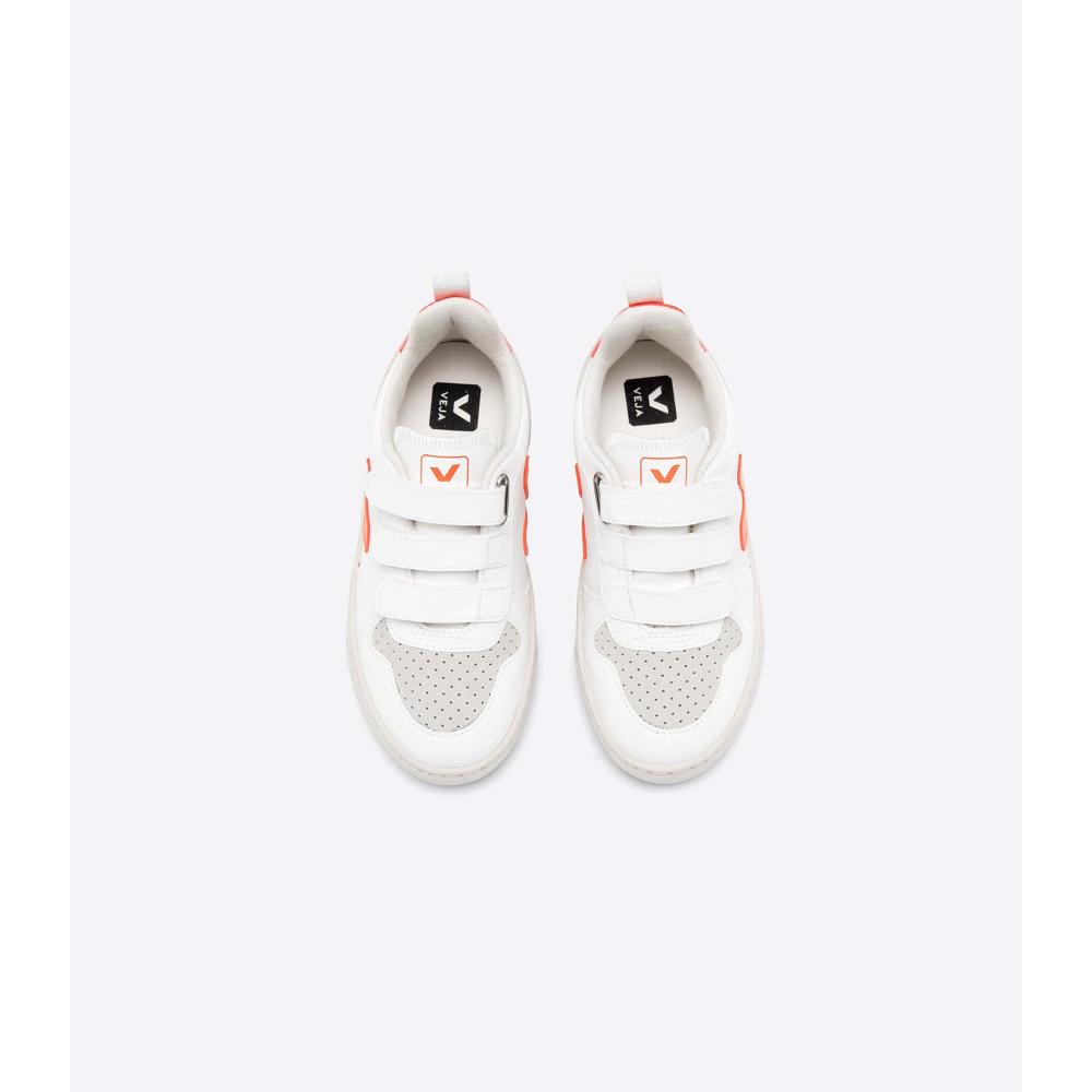 Veja V-10 CWL Kids' Sneakers White/Orange | NZ 858DFM